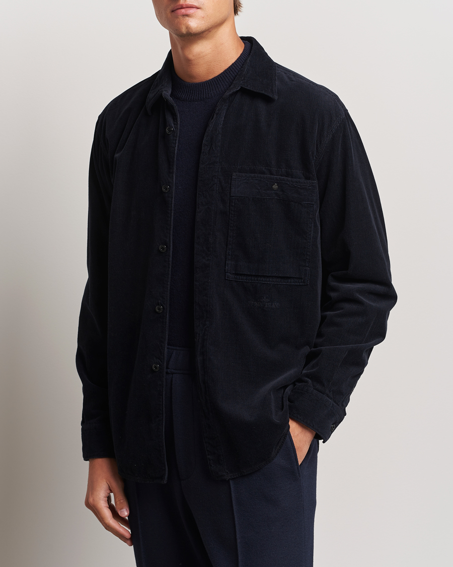 Uomini | Overshirts | Stone Island | Cotton Cord Overshirt Navy Blue