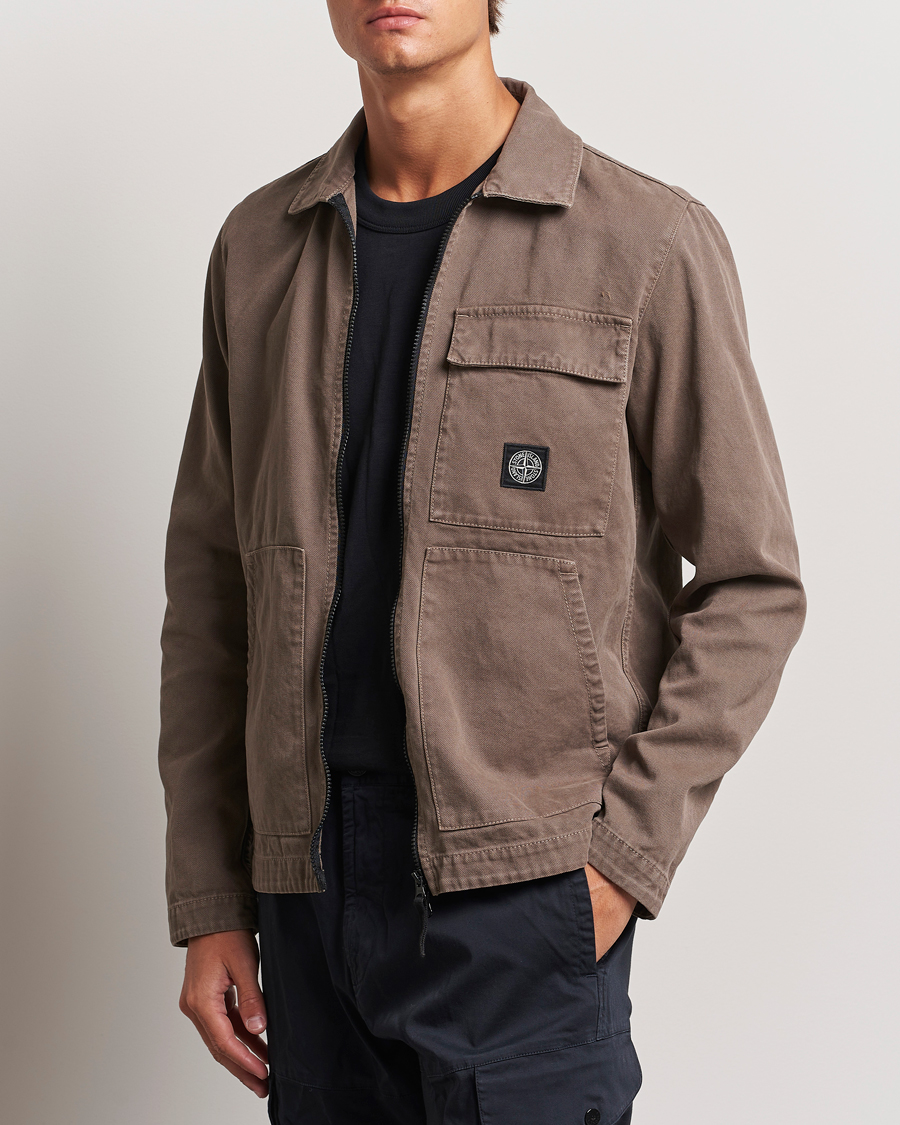 Uomini | Giacche primaverili | Stone Island | Panama Cotton Overshirt Walnut