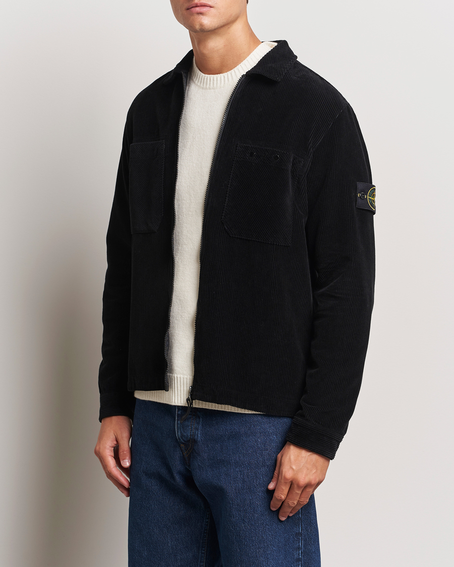 Uomini | Giacche primaverili | Stone Island | Garment Dyed Corduroy Overshirt Black