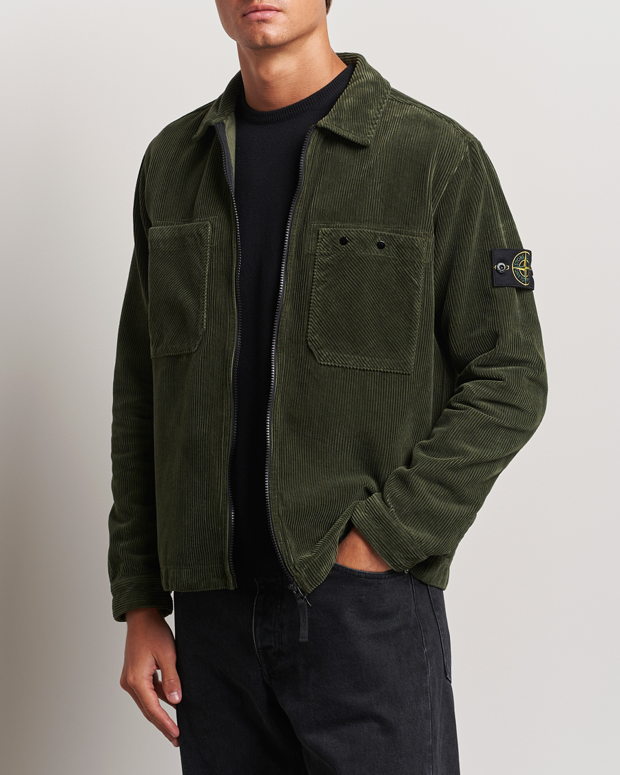 Uomini | Overshirts | Stone Island | Garment Dyed Corduroy Overshirt Musk