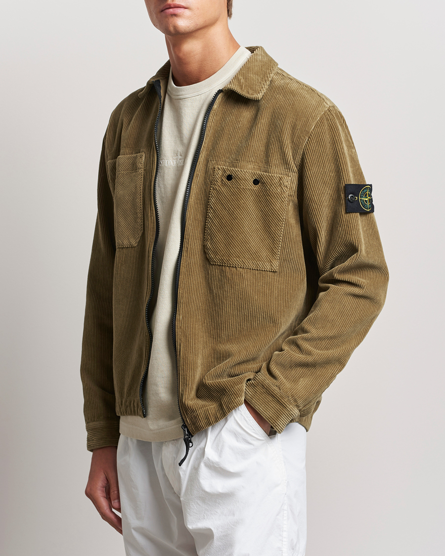 Uomini | Overshirts | Stone Island | Garment Dyed Corduroy Overshirt Biscuit