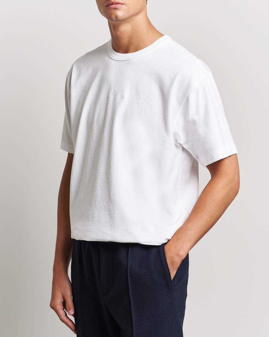 Uomini | Magliette bianche | Stone Island | Old Dyed Cotton Logo T-Shirt White