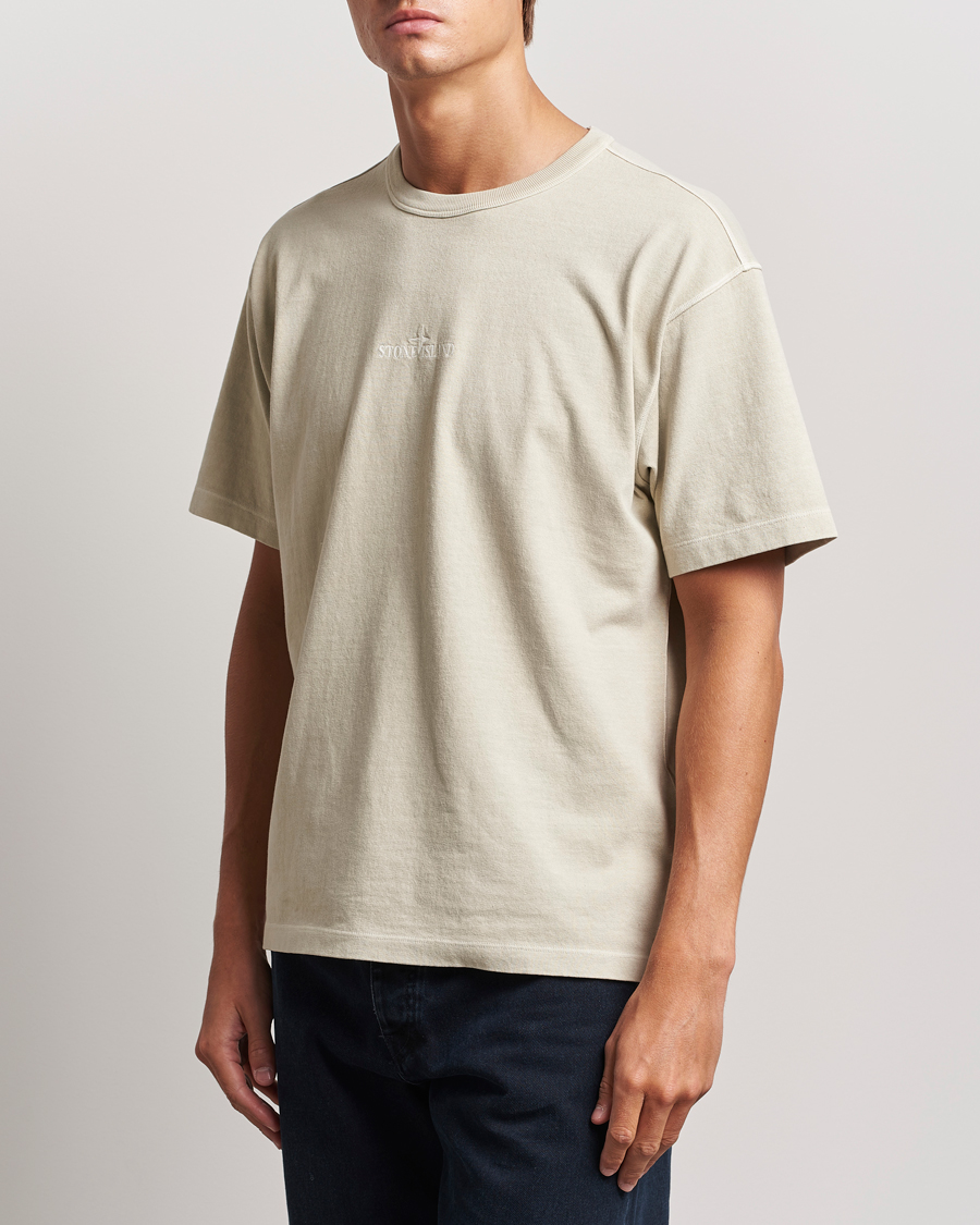 Uomini | Camicie a maniche corte | Stone Island | Old Dyed Cotton Logo T-Shirt Plaster