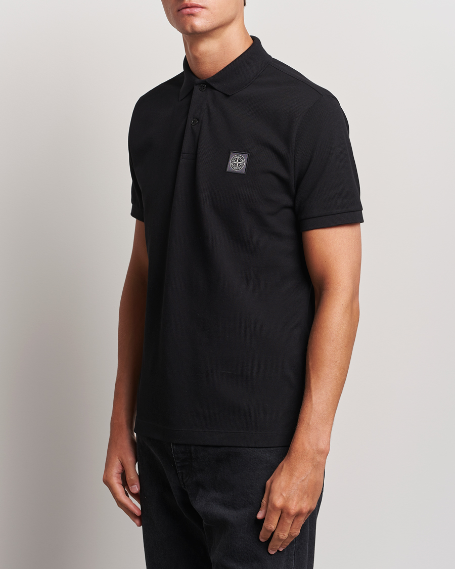 Uomini | Stone Island | Stone Island | Cotton Pique Polo Black