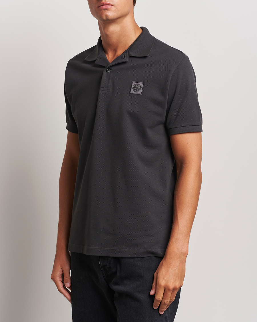 Uomini |  | Stone Island | Cotton Pique Polo Lead Grey