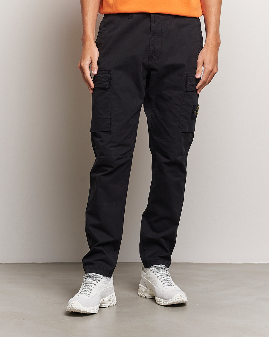 Uomini |  | Stone Island | Stretch Cotton Gabardine Trousers Black