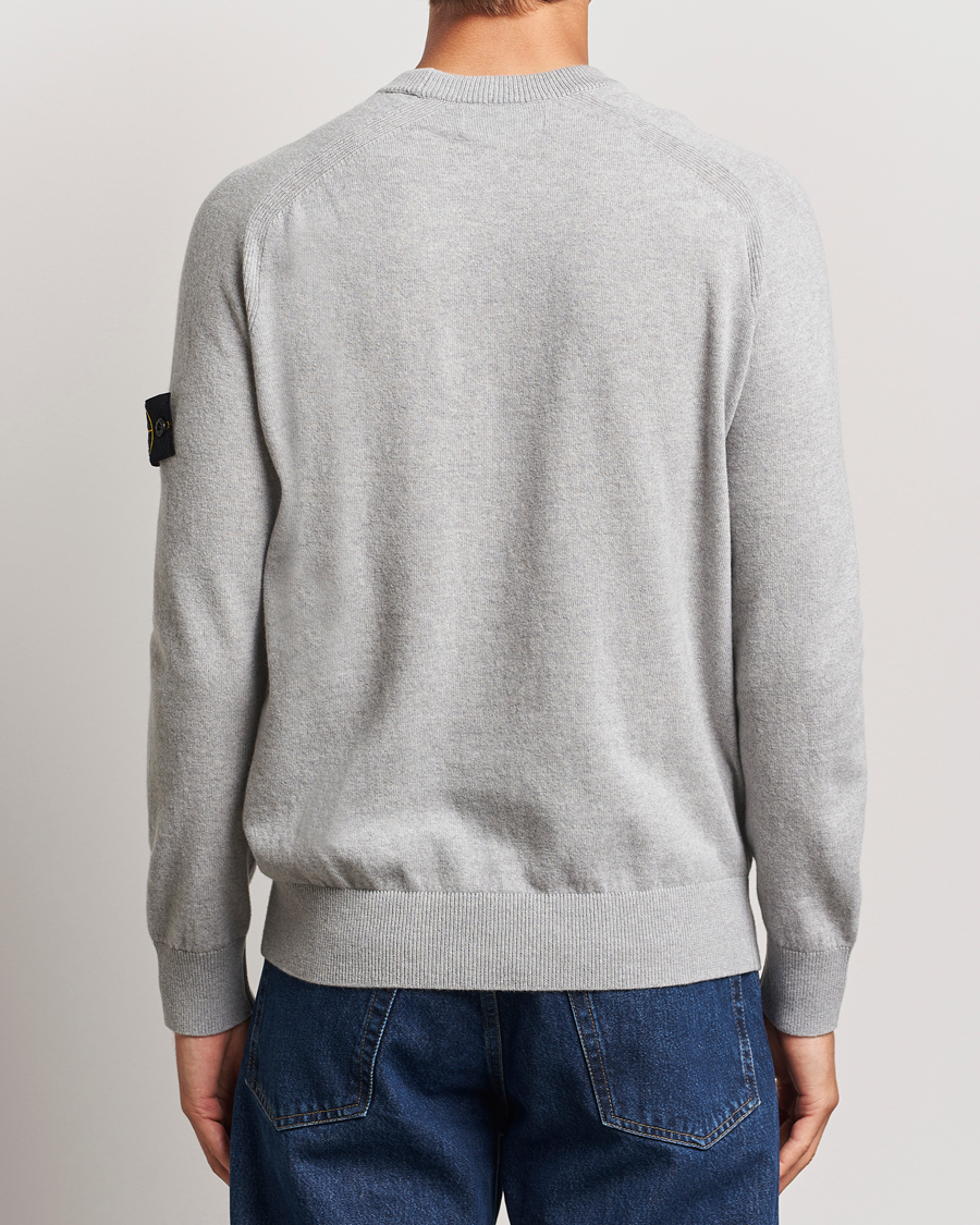 Uomini | Maglieria | Stone Island | Cardigan Knit Geelong Wool Crew Neck Melange Grey