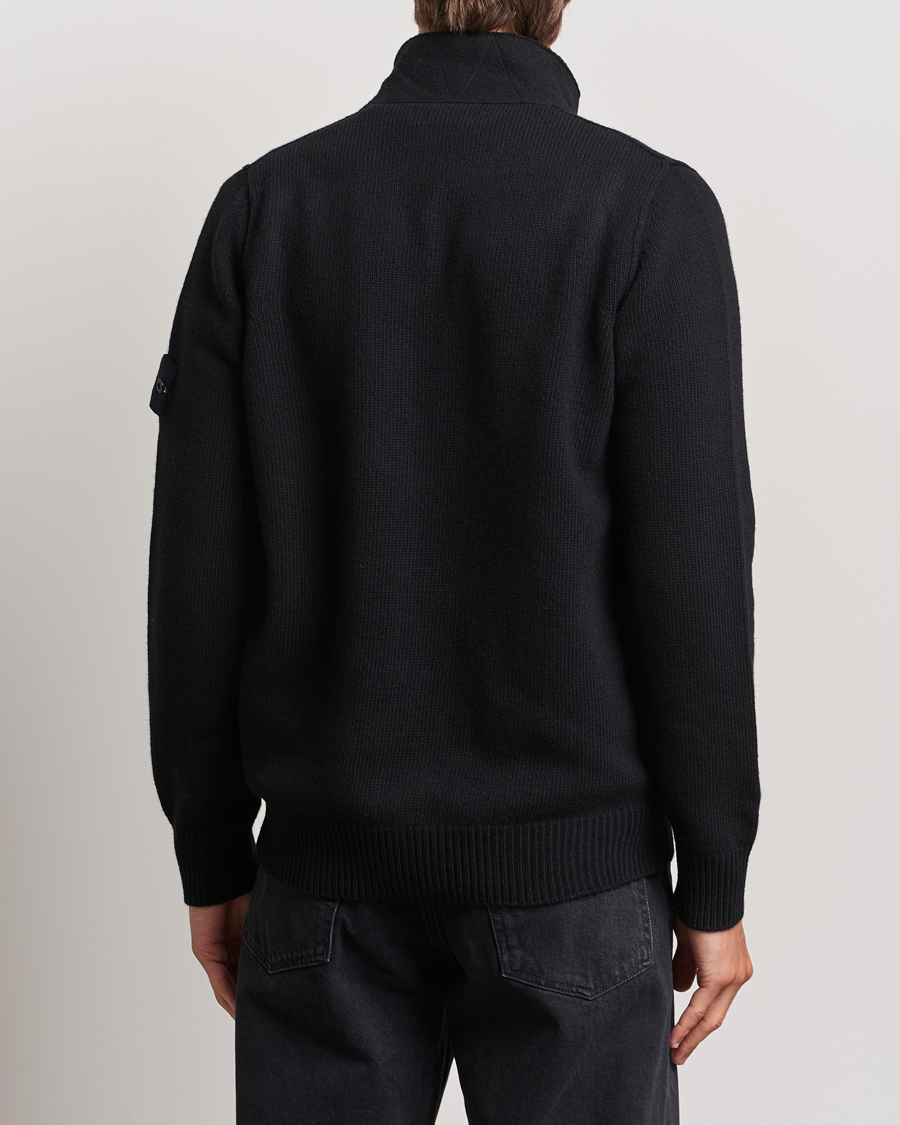Uomini | Maglieria | Stone Island | Knitted Lambswool Zip Cardigan Black