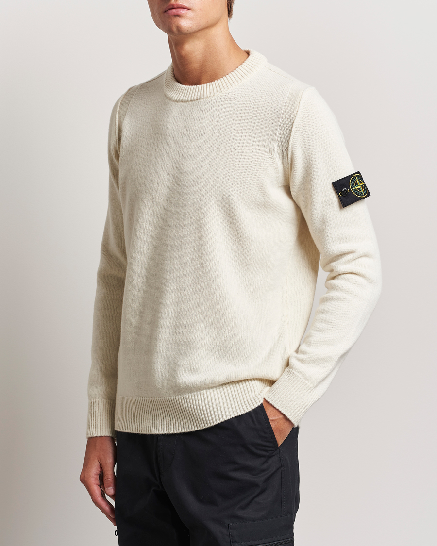 Uomini | Maglioni a maglia | Stone Island | Knitted Lambwool Sweater Natural