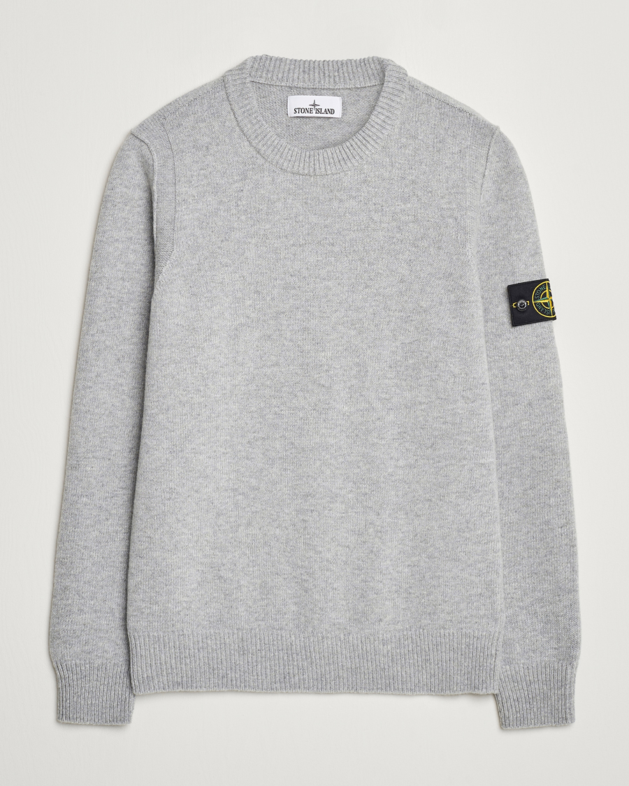 Uomini | Maglieria | Stone Island | Knitted Lambwool Sweater Melange Grey