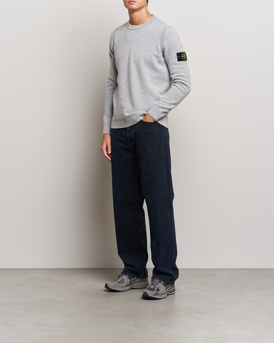 Uomini | Maglieria | Stone Island | Knitted Lambwool Sweater Melange Grey