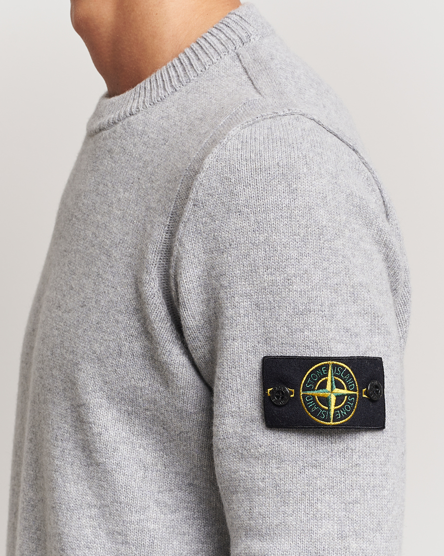 Uomini | Maglieria | Stone Island | Knitted Lambwool Sweater Melange Grey