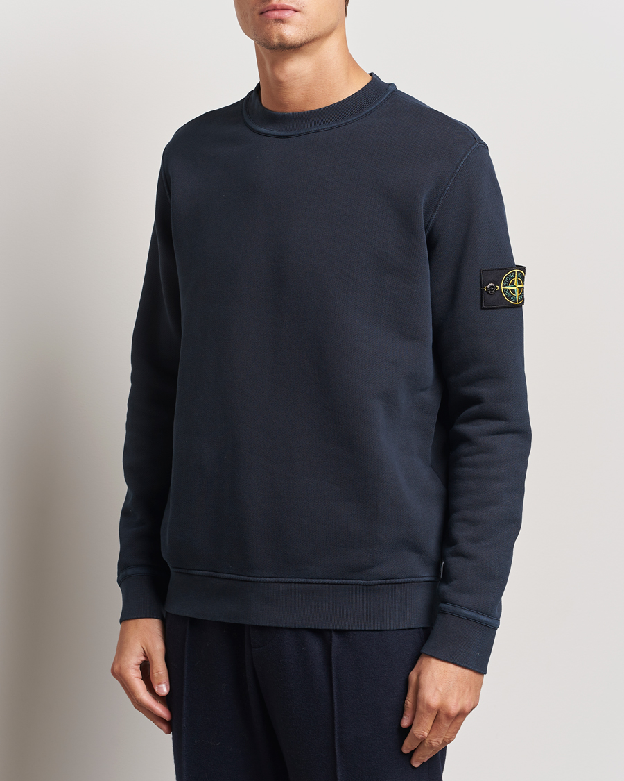 Uomini |  | Stone Island | Old Dyed Cotton Sweatshirt Navy Blue