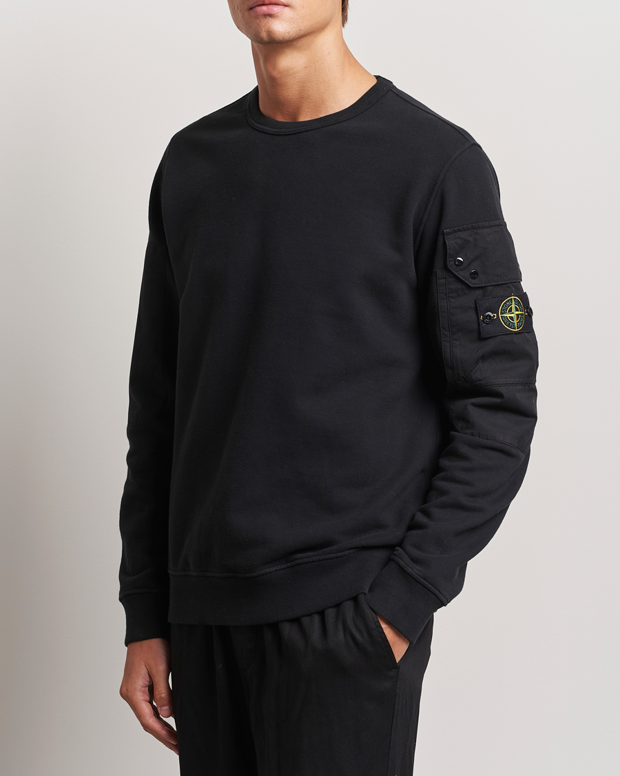 Uomini | Felpe | Stone Island | Brushed Cotton Fleece Sweatshirt Black