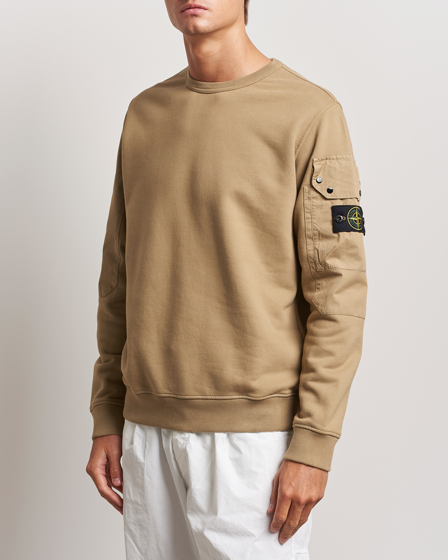 Uomini | Stone Island | Stone Island | Brushed Cotton Fleece Sweatshirt Biscuit