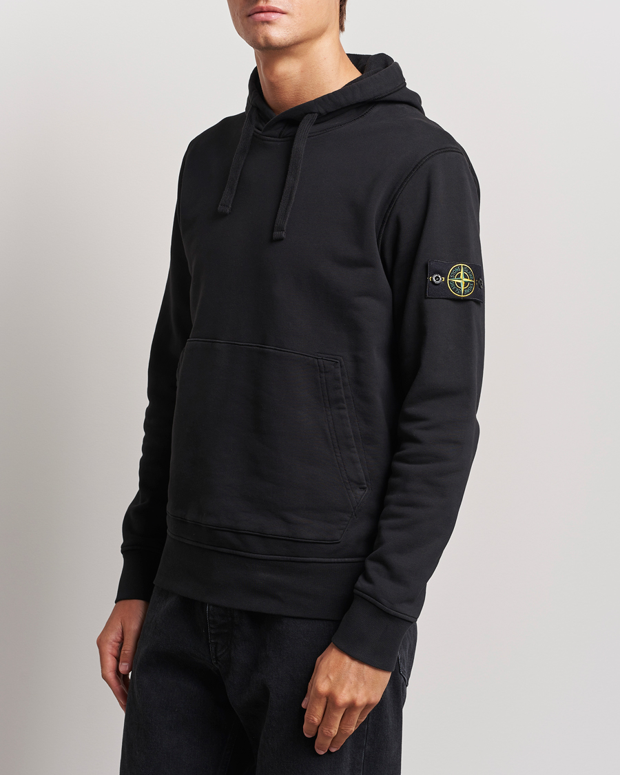 Uomini |  | Stone Island | Garment Dyed Fleece Hood Black