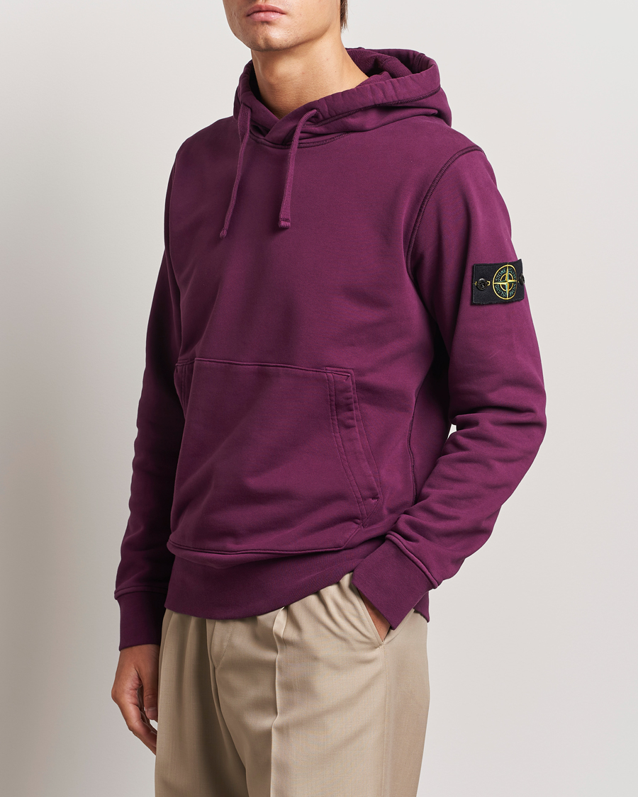 Uomini | Stone Island | Stone Island | Garment Dyed Fleece Hood Burgundy