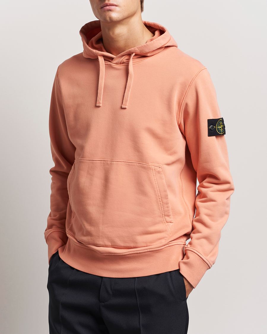 Uomini |  | Stone Island | Garment Dyed Fleece Hood Orange