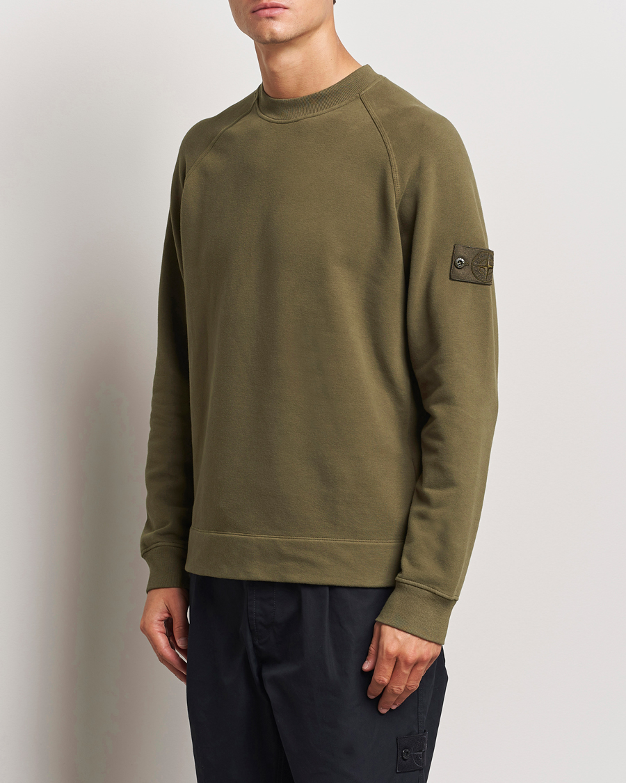 Uomini | Felpe | Stone Island | Ghost Organic Cotton Fleece Sweatshirt Military Green