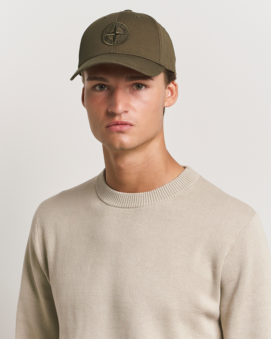 Uomini | Cappelli & Berretti | Stone Island | Cotton Rep Logo Cap Military Green