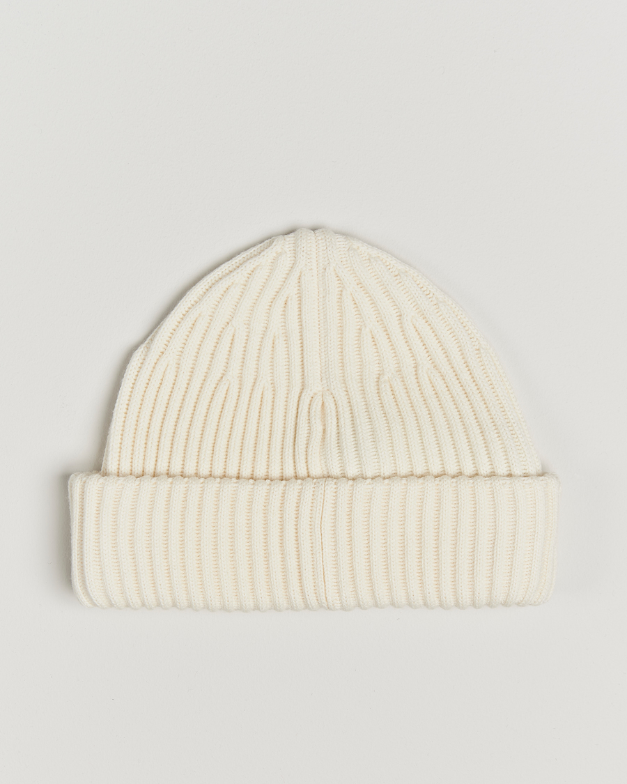 Uomini | Stone Island Full Rib Wool Beanie Natural | Stone Island | Full Rib Wool Beanie Natural