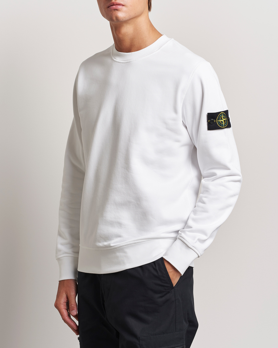 Uomini |  | Stone Island | Garment Dyed Fleece Sweatshirt White