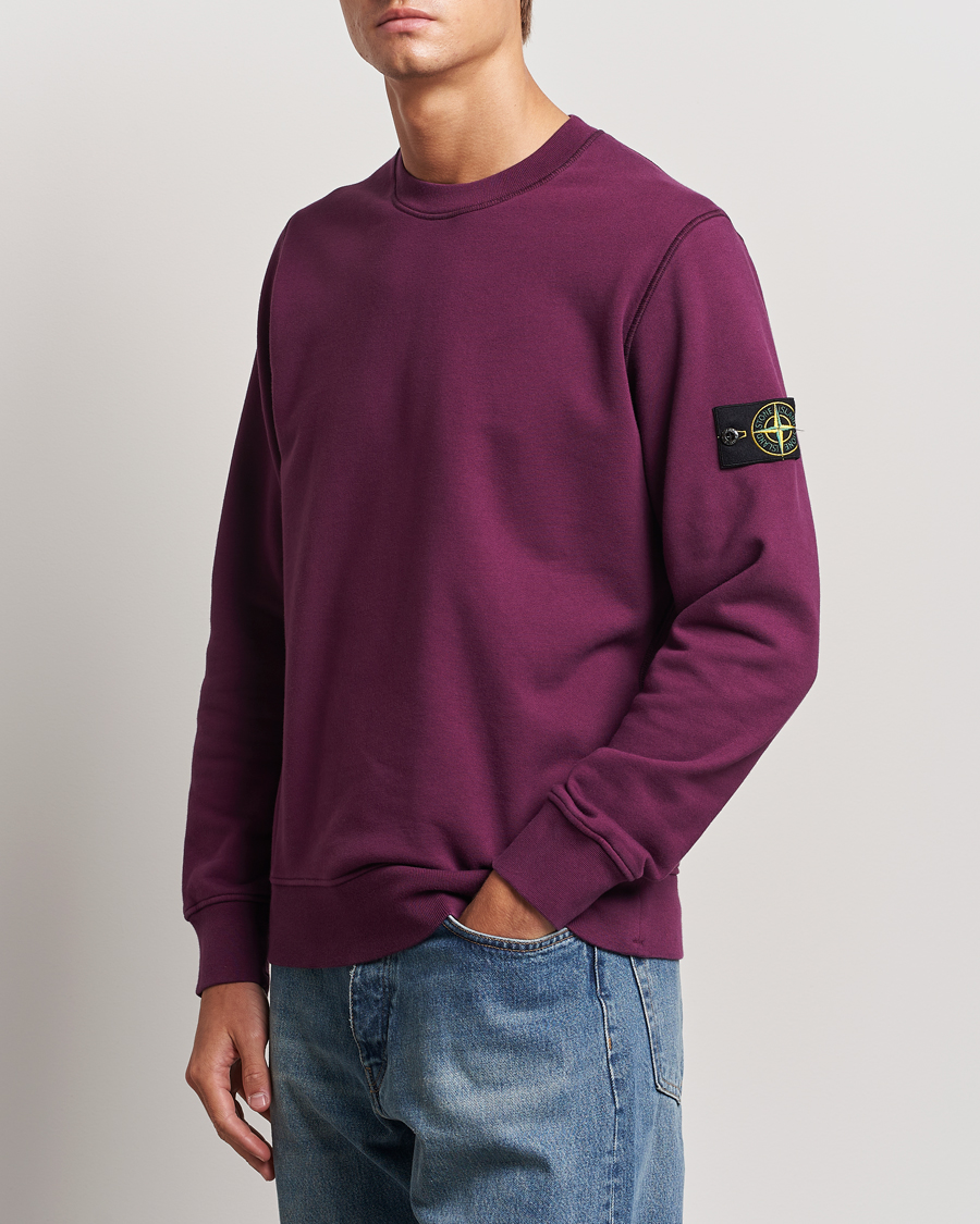 Uomini | Stone Island | Stone Island | Garment Dyed Fleece Sweatshirt Burgundy