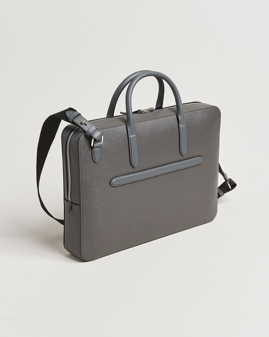 Uomini |  | Smythson | Panama Lightweight Briefcase Storm Grey