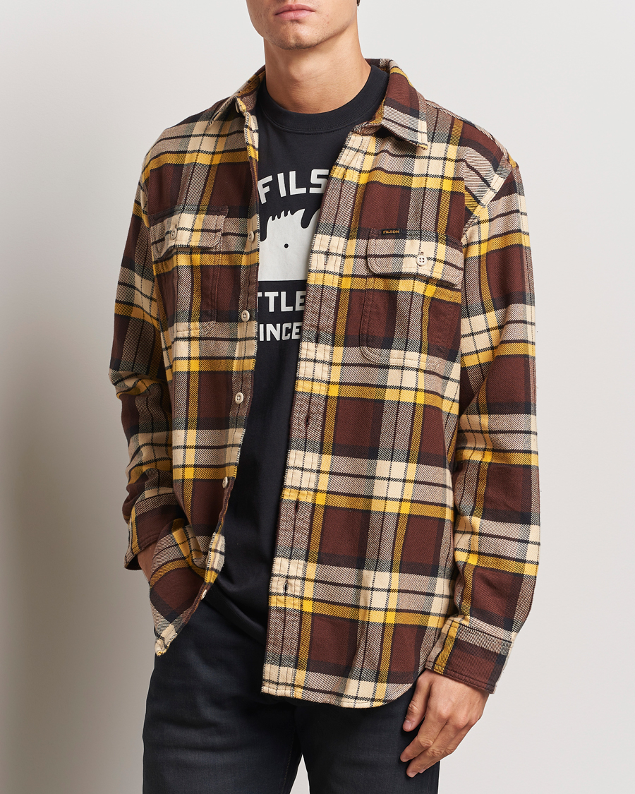 Uomini |  | Filson | Vintage Flannel Work Shirt Brown/Yellow