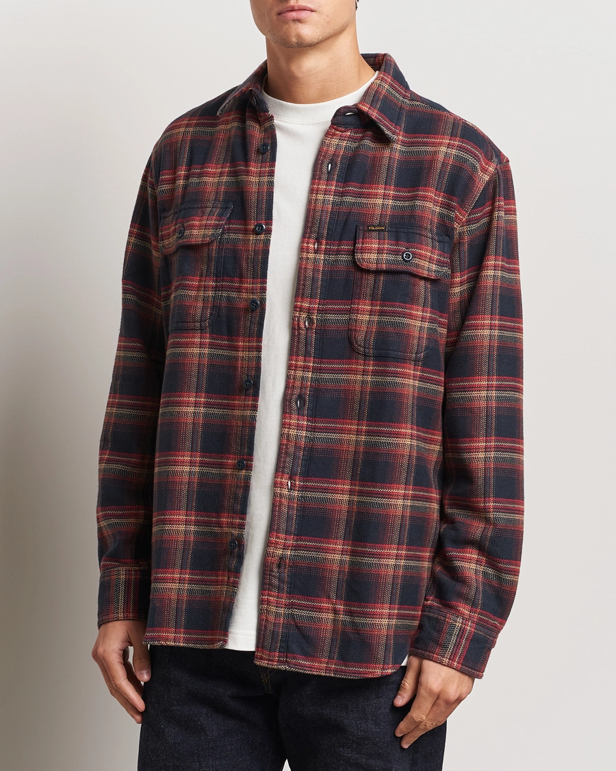 Uomini |  | Filson | Vintage Flannel Work Shirt Black/Rust