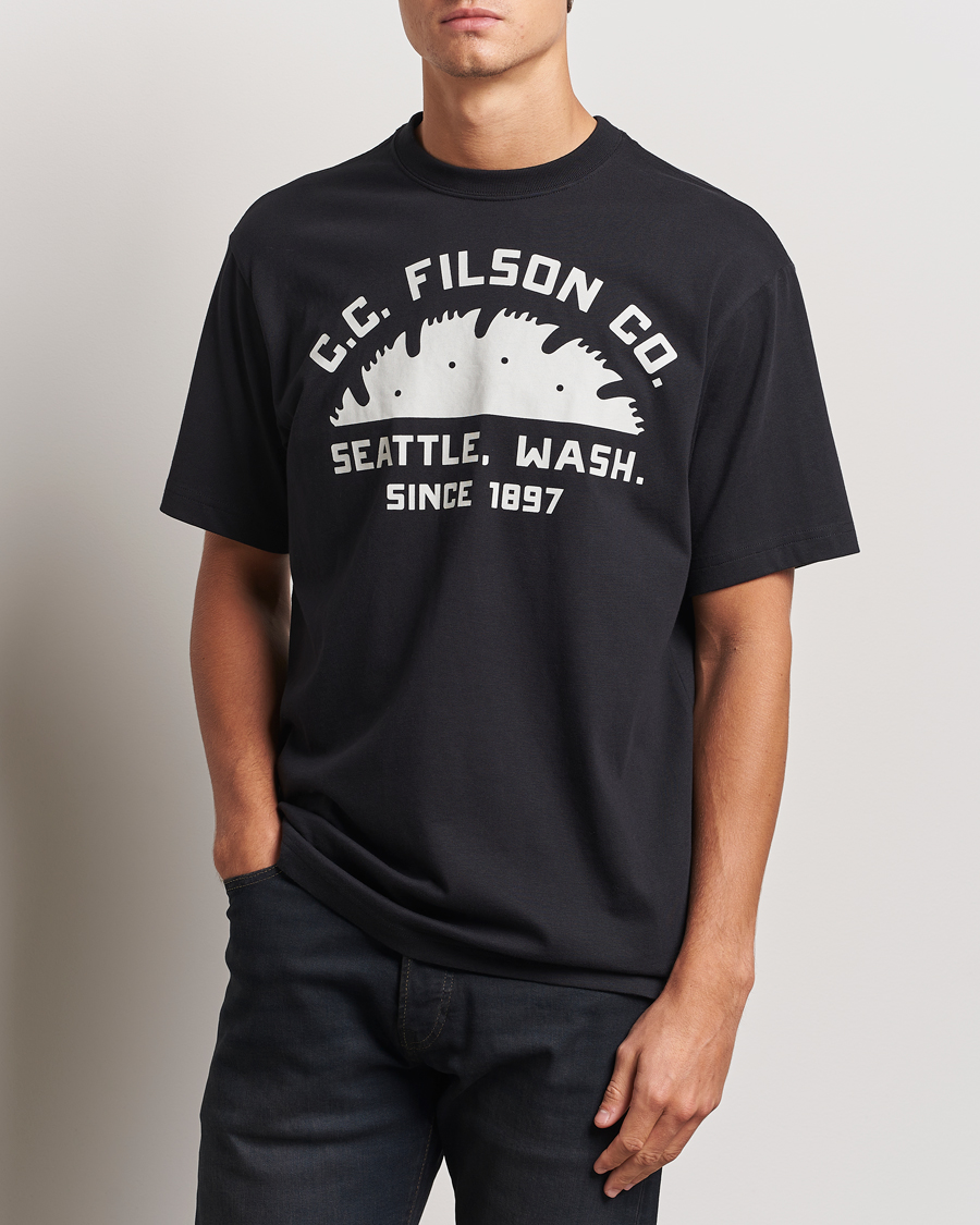 Uomini |  | Filson | Printed Cotton T-Shirt Black