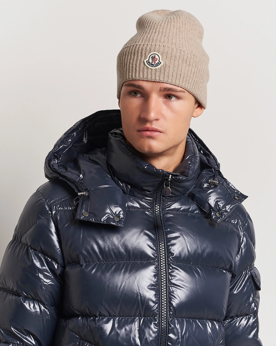 Uomini | Moncler Cashmere Beanie Beige | Moncler | Cashmere Beanie Beige