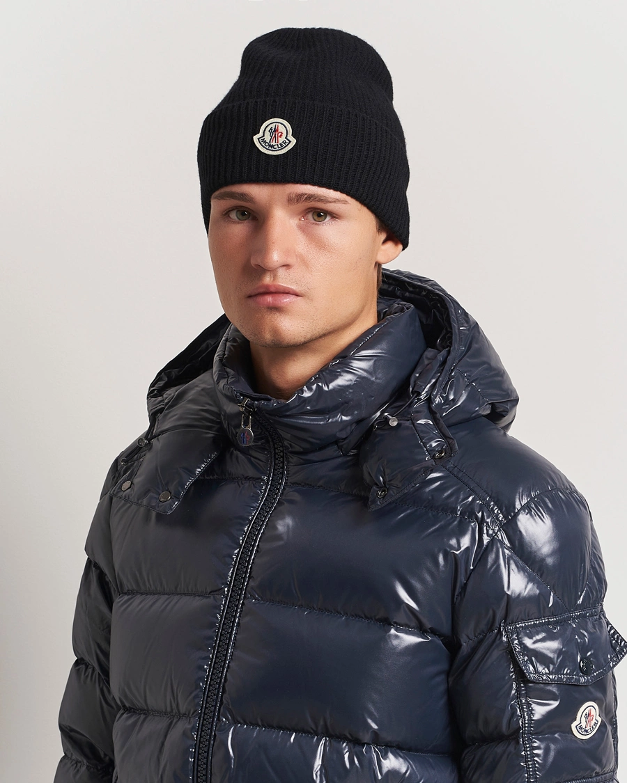 Uomini | Moncler Cashmere Beanie Black | Moncler | Cashmere Beanie Black