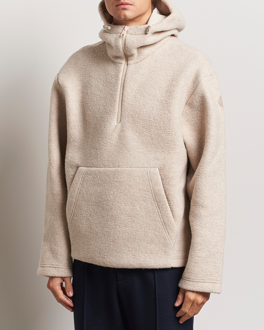 Uomini |  | Moncler | Half Zip Hoodie Beige