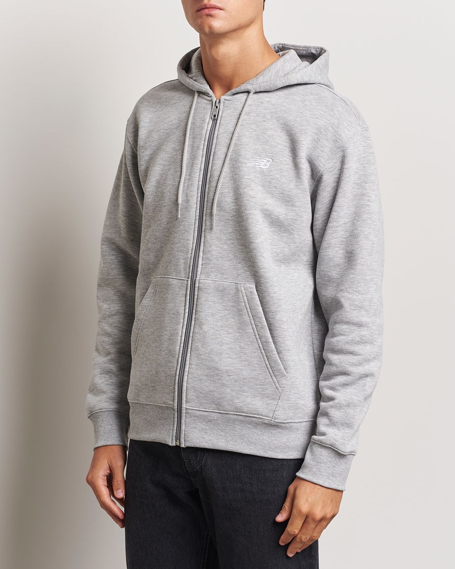 Uomini |  | New Balance | Essentials Full Zip Fleece Hoodie Athletic Grey