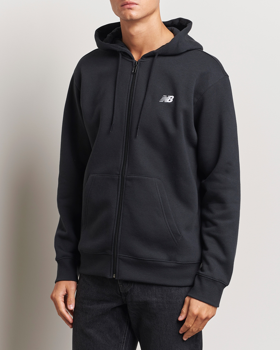 Uomini | Felpe con cappuccio | New Balance | Essentials Full Zip Fleece Hoodie Black