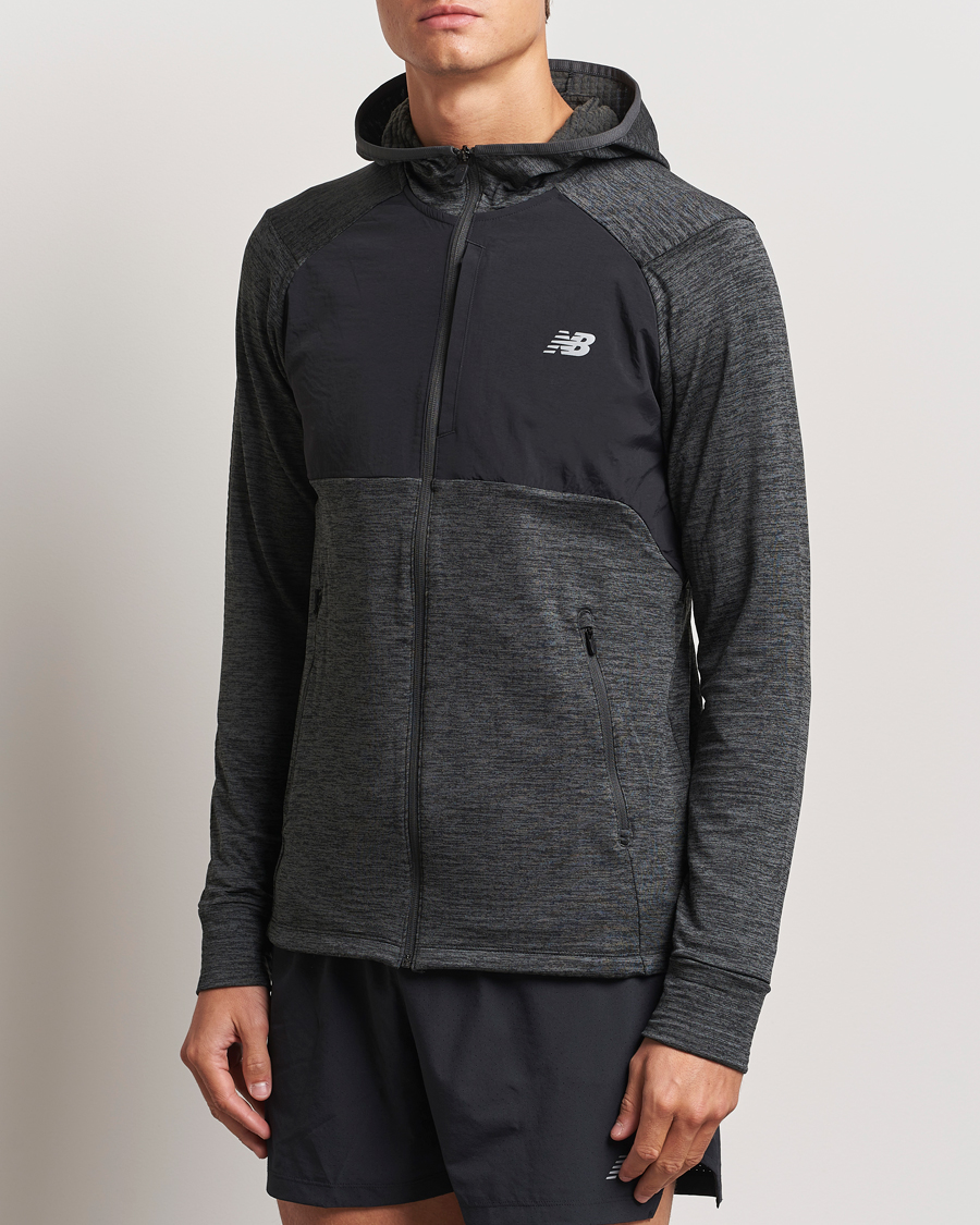 Uomini |  | New Balance Running | Heat Grid  Hooded Full Zip Black