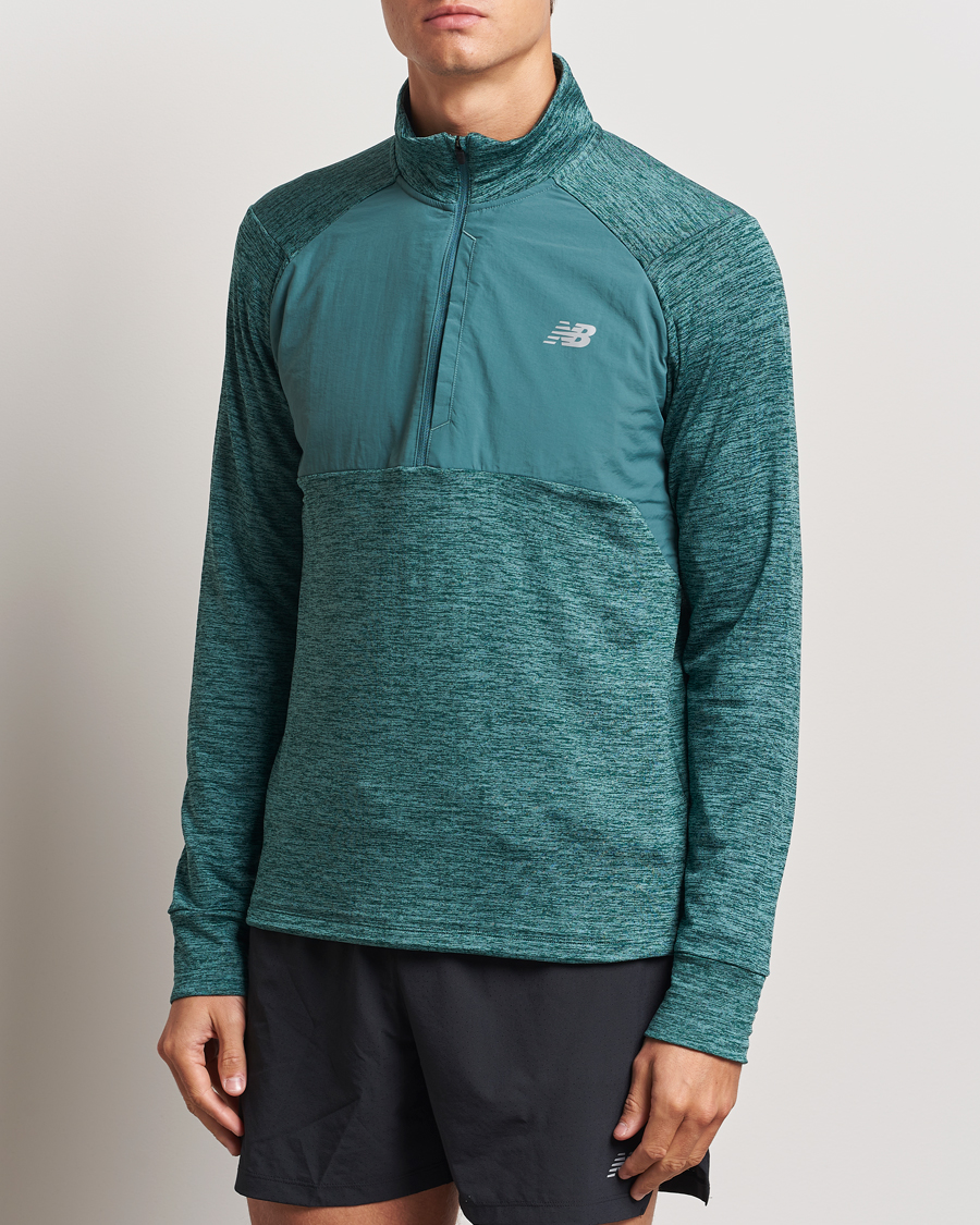 Uomini | Maglieria | New Balance Running | Heat Grid Half Zip New Spruce