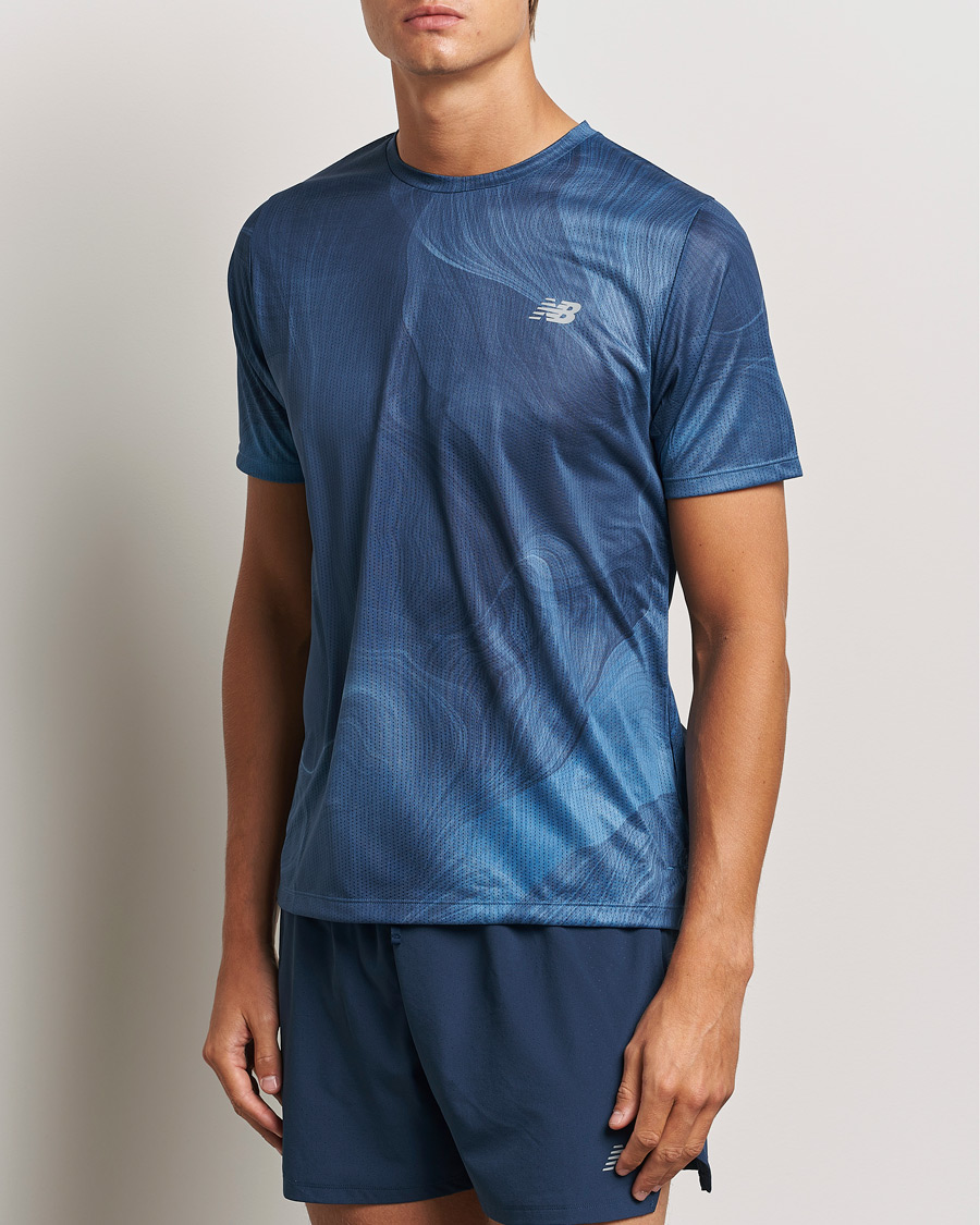 Uomini |  | New Balance Running | Athletics Run T-Shirt Blue Agate