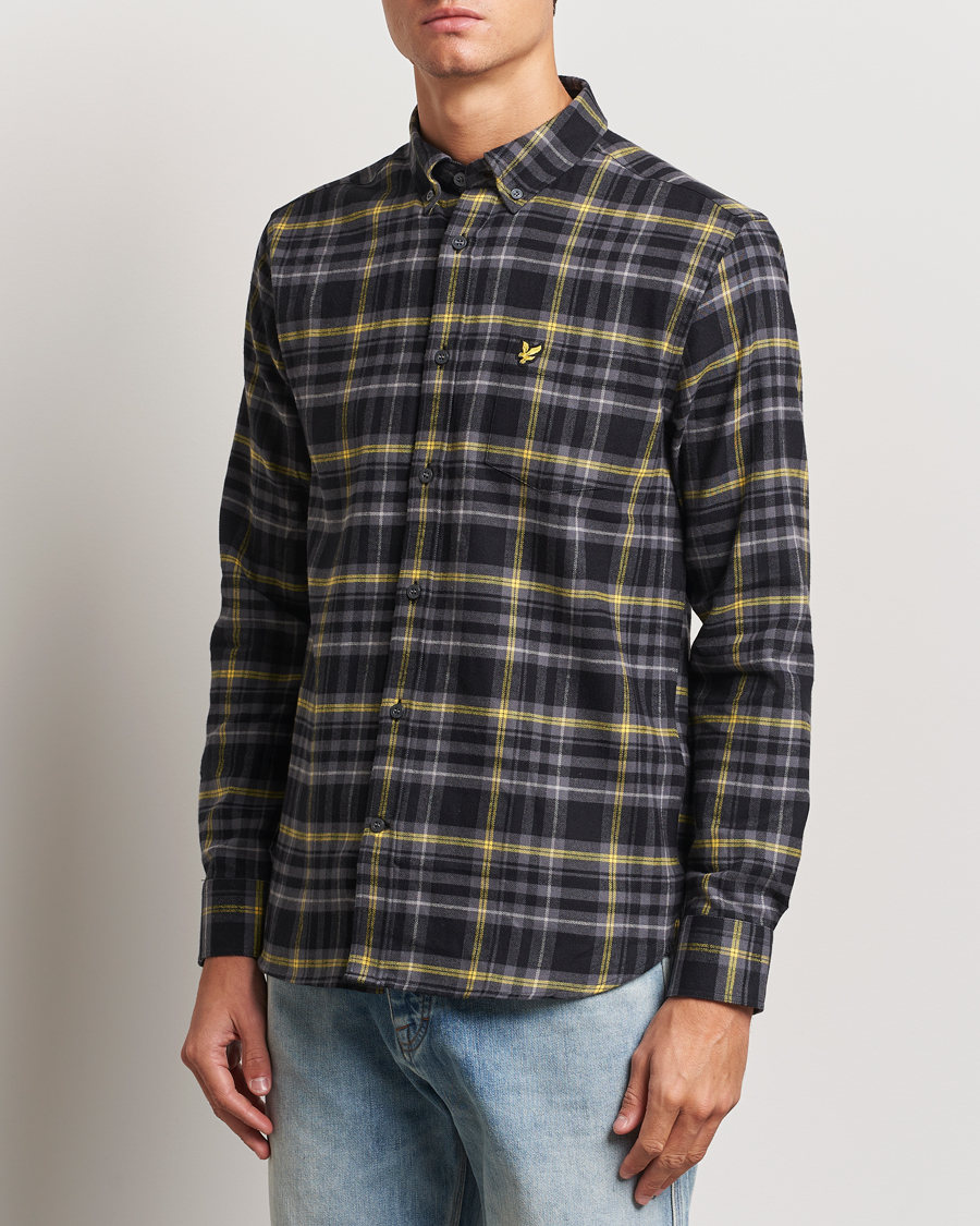 Uomini | Camicie di flanella | Lyle & Scott | Checked Flannel Shirt Jet Black