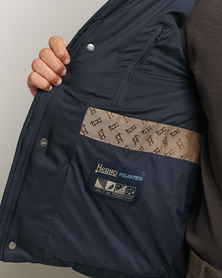 Uomini | Giacche | Herno | Faux Fur Down Jacket Navy