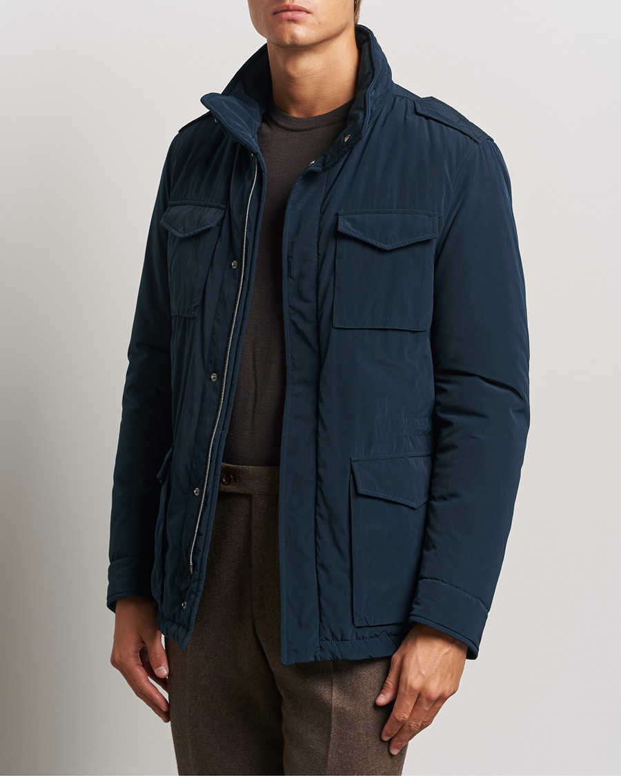 Uomini |  | Herno | Soft Nylon Field Jacket Navy