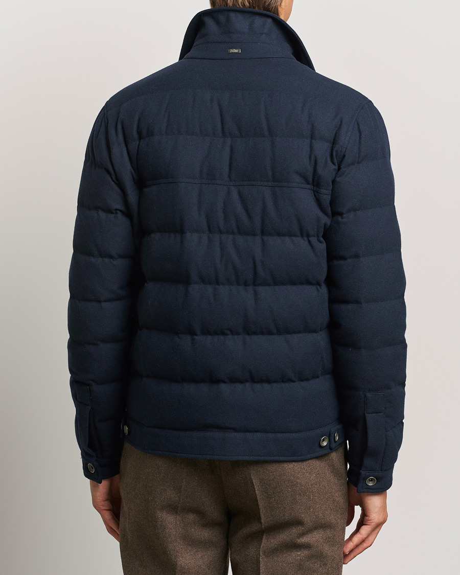 Uomini | Giacche | Herno | Cashmere Down Biker Jacket Navy