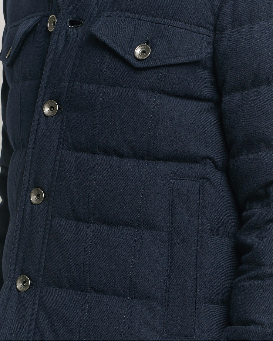 Uomini | Giacche | Herno | Cashmere Down Biker Jacket Navy