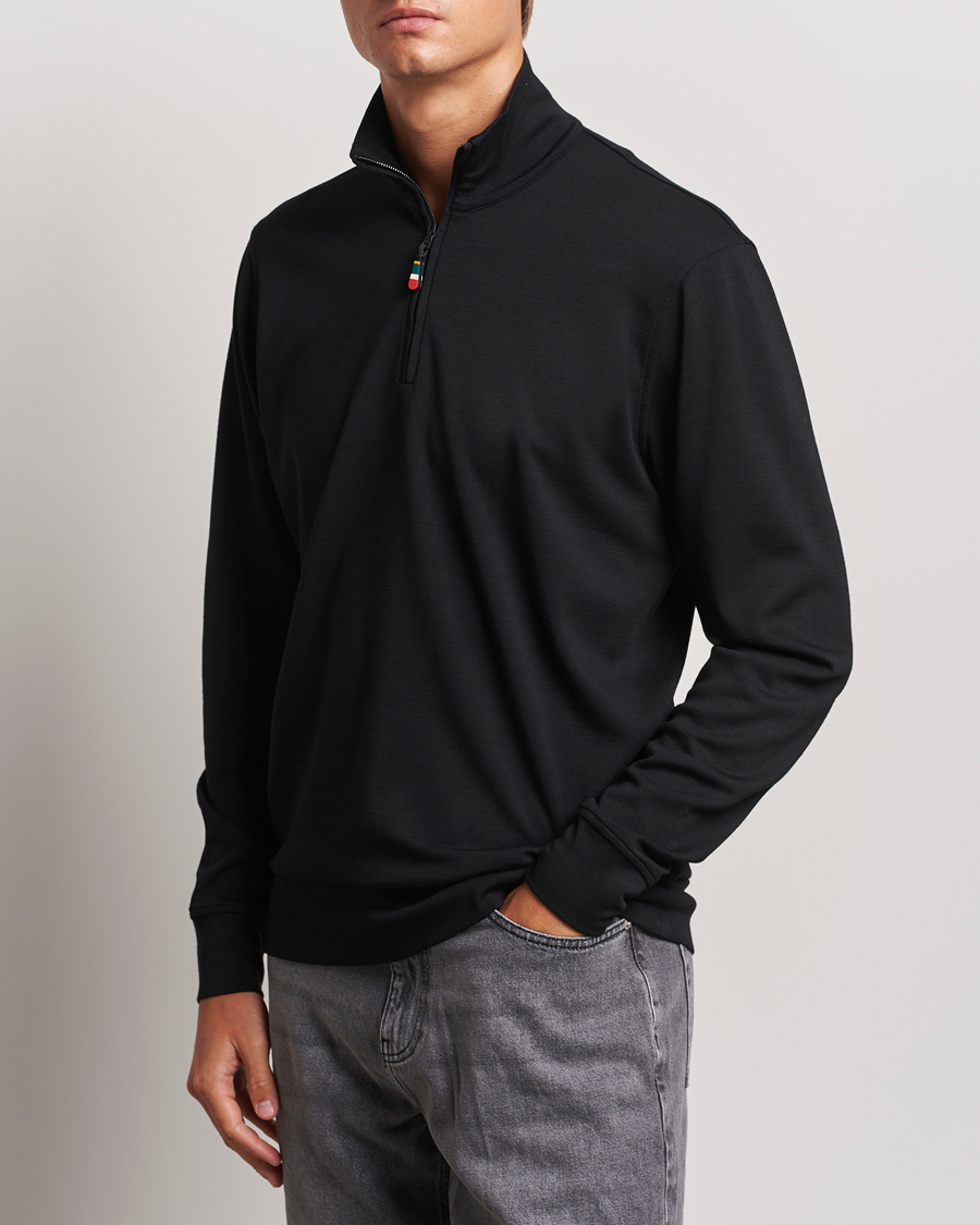 Uomini | Half-zip | Orlebar Brown | Isar Graphite Merino Half Zip Black