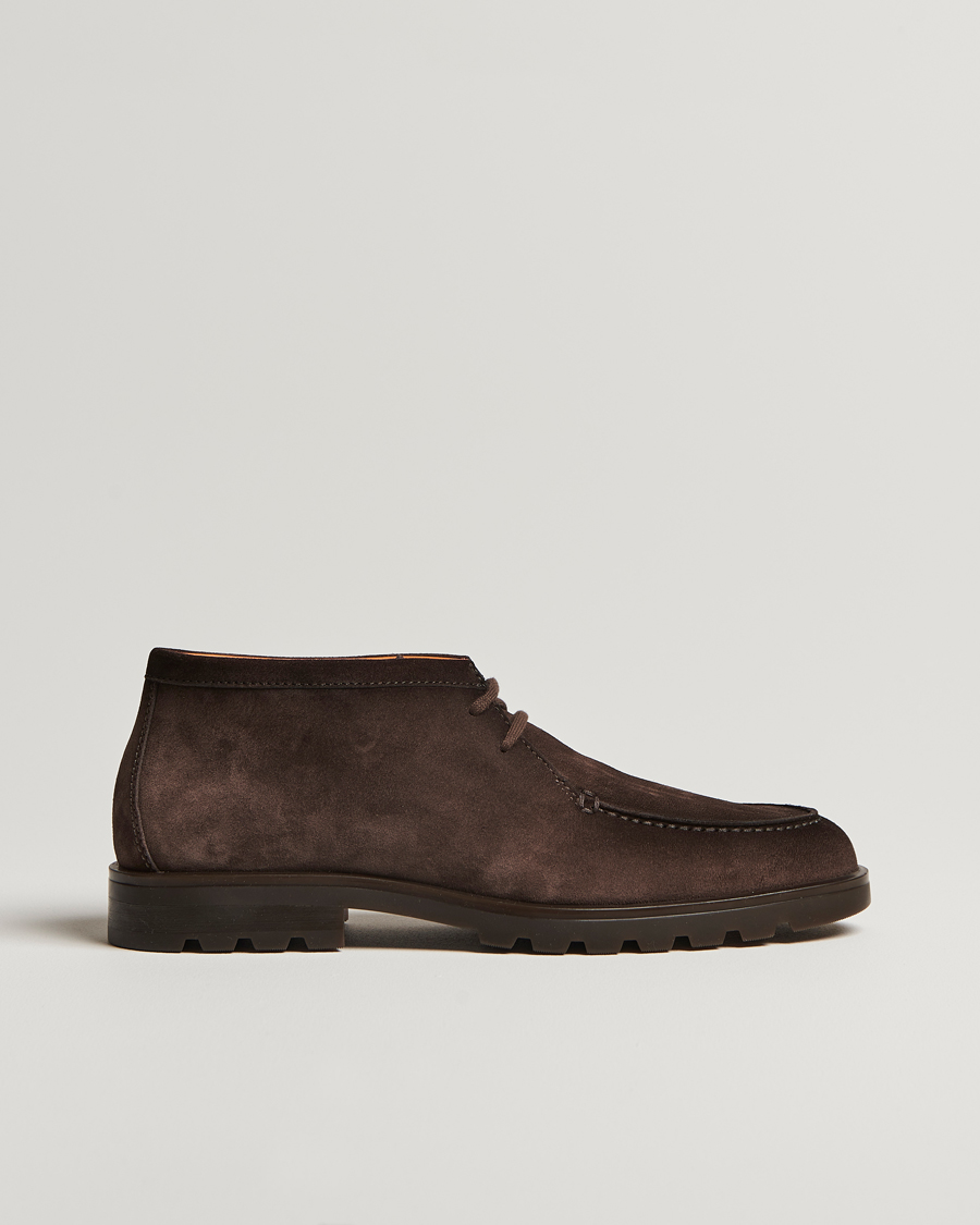 Uomini | Santoni Winter Chukka Boot Dark Brown Suede | Santoni | Winter Chukka Boot Dark Brown Suede