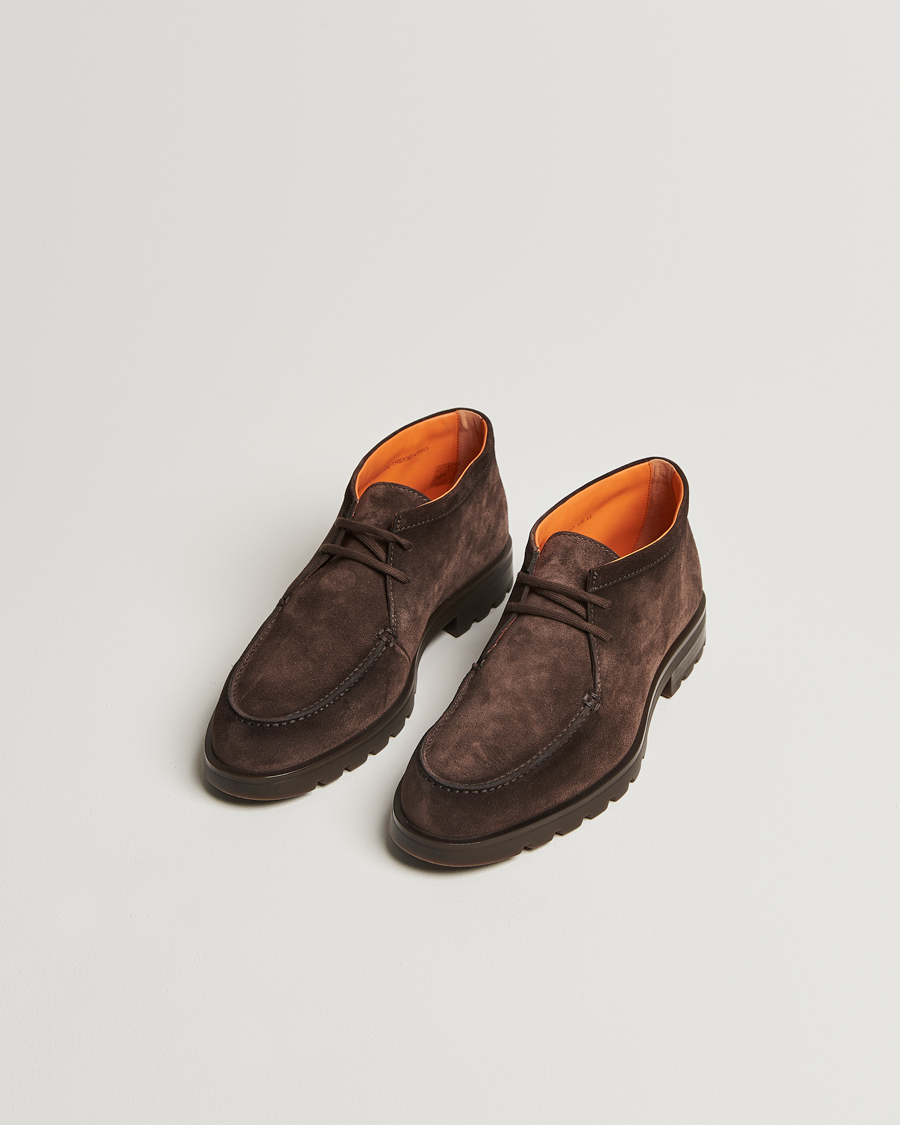 Uomini | Santoni Winter Chukka Boot Dark Brown Suede | Santoni | Winter Chukka Boot Dark Brown Suede