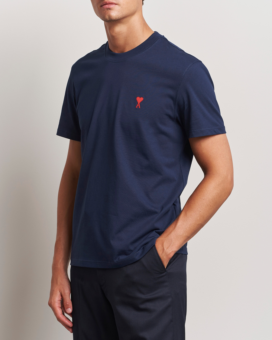 Uomini | Camicie a maniche corte | AMI | Heart Logo T-Shirt Nautic Blue