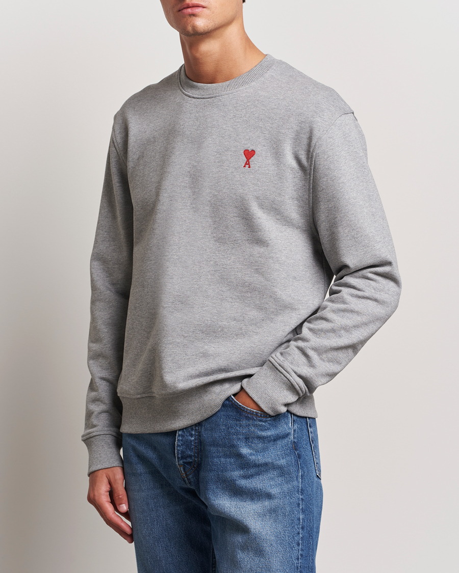 Uomini | Felpe grigie | AMI | Heart Logo Sweatshirt Heather Grey