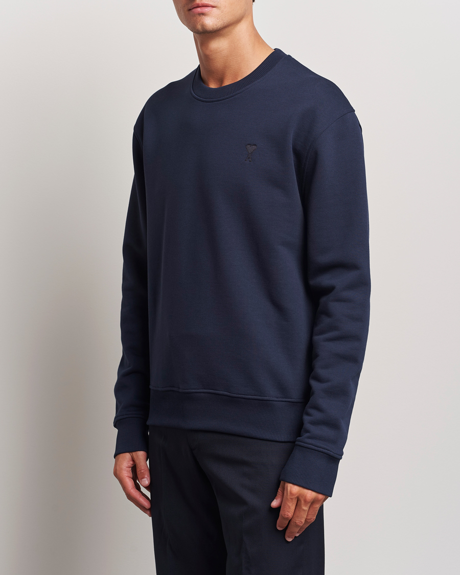 Uomini | Contemporary Creators | AMI | Tonal Heart Logo Sweatshirt Night Blue